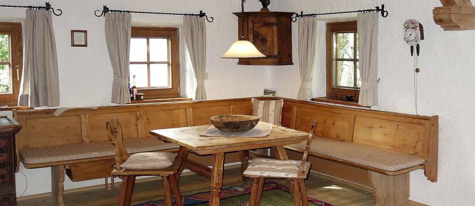 living room with dining table