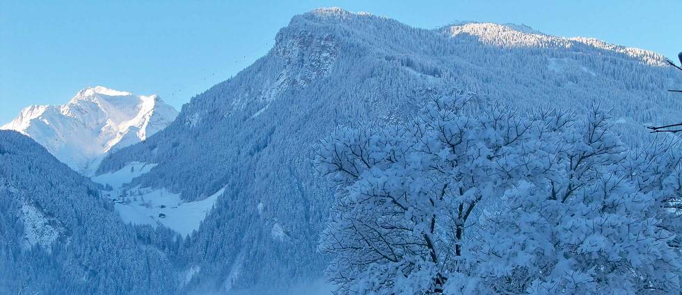 Blick im Winter auf den Penken